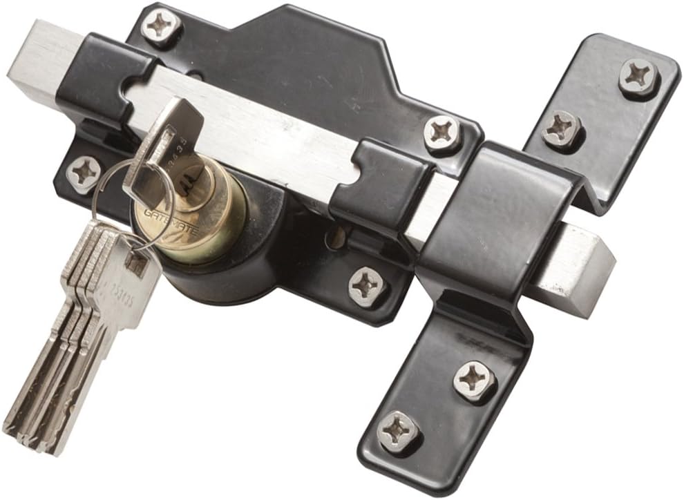 Gatemate 149 0186 Türschloss, mit langem Riegel, für Gartentüren/-tore, 50 mm