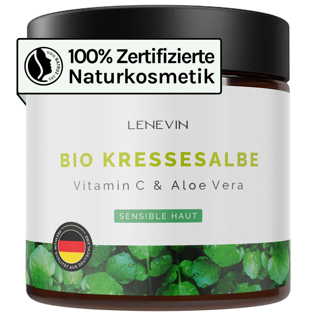 Lenevin BIO Kressesalbe Altersflecken - Naturkosmetik sensible Haut - Kressecreme gegen Pigmente - A
