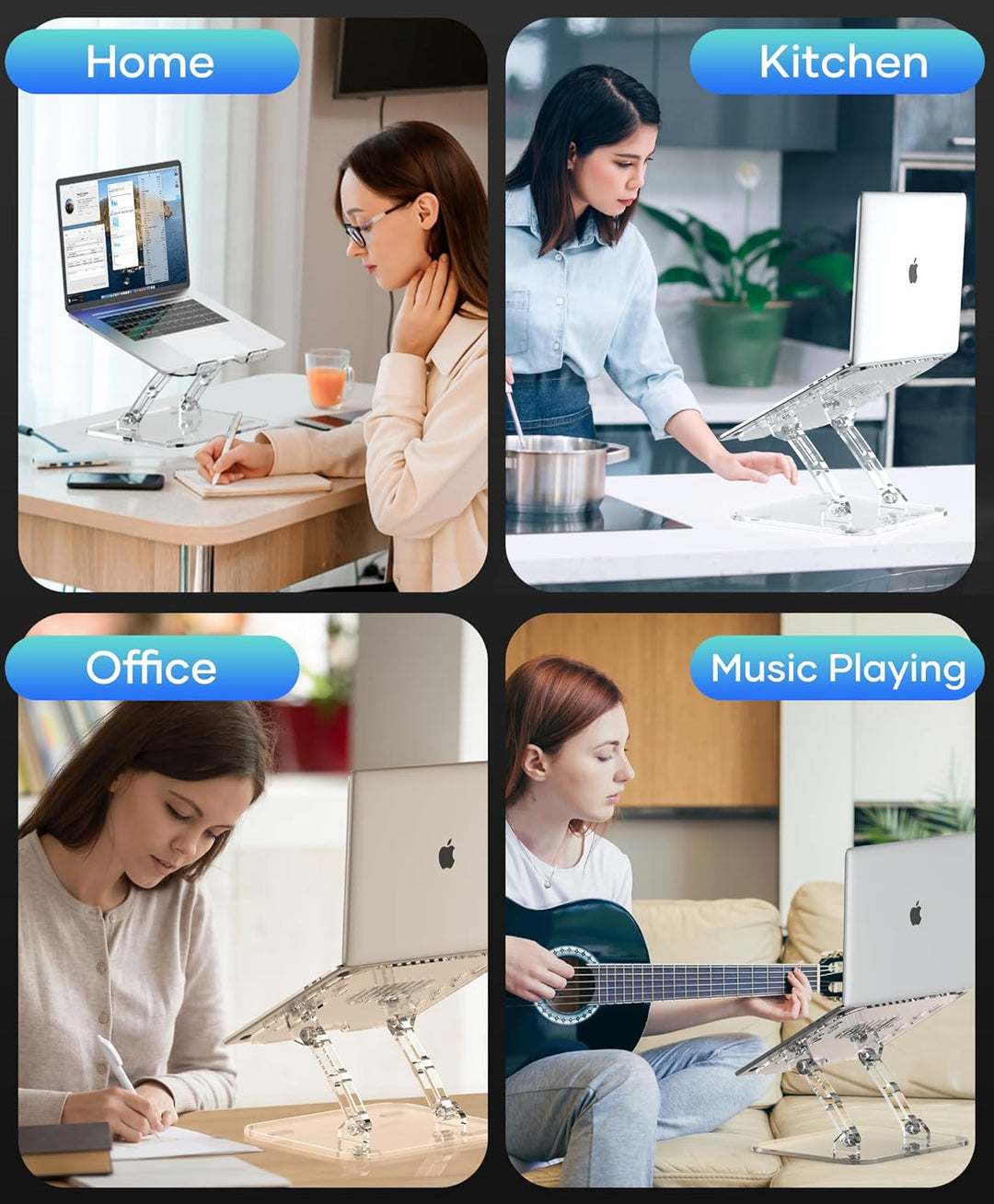 Lpoake Verstellbarer Laptopständer, Tragbarer Ergonomischer Computerständer für Laptop, Faltbarer La