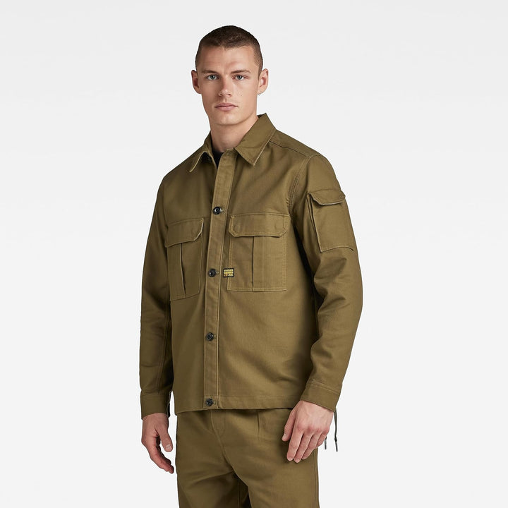 G-STAR RAW Herren 2 Pocket Relaxed Hemd Shirts L Grün (Dark Olive D22967-d190-c744), L Grün (Dark Ol