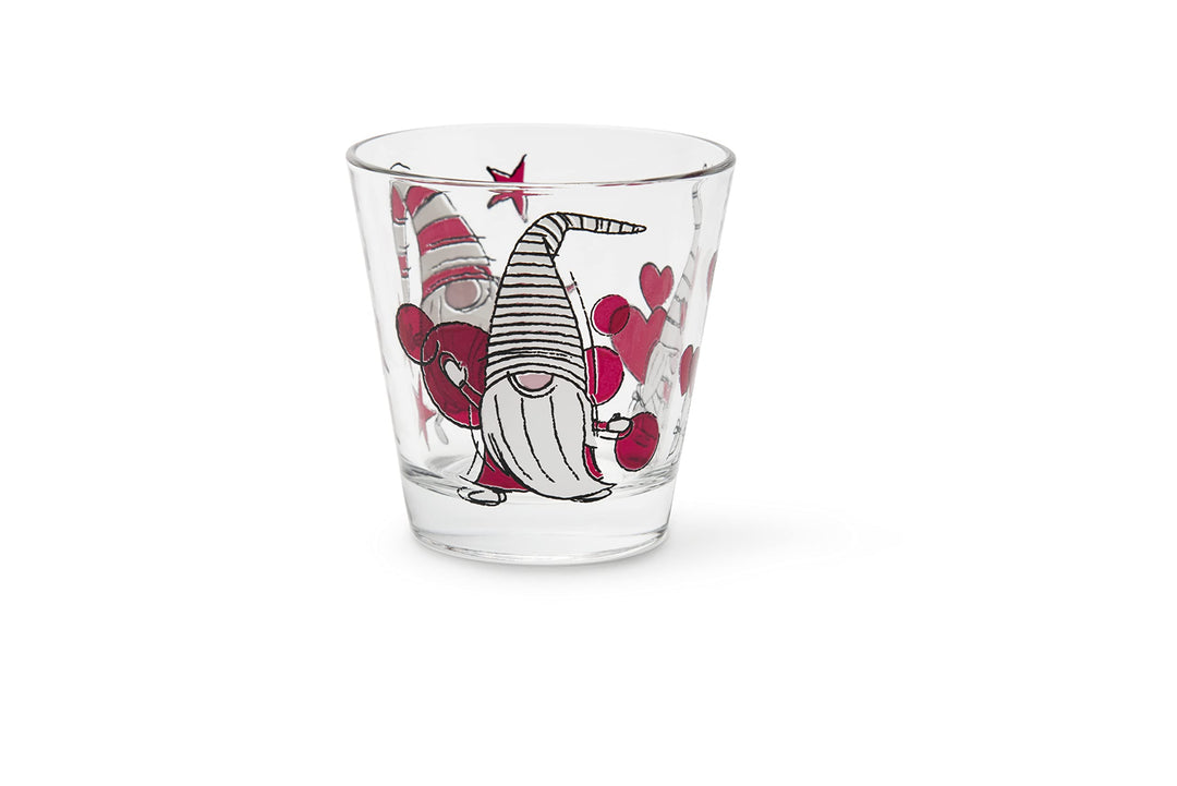 Excelsa Gnome Sweet Gnome Wassergläser, Glas, Fassungsvermögen: 250 ml, 6 Stück, Transparent mit Orn