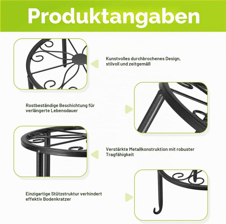 Metall Pflanzenständer, Innen und Aussen Pflanzgefässe Blumentöpfe Heavy Duty Halter, Einschichtiger
