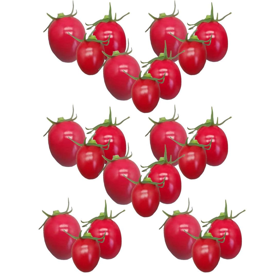 Garneck 24 Stück Künstliche Kleine Tomaten Mini Kirschtomaten Künstliche Kirschtomaten Deko Obst Und