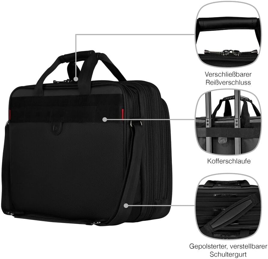 WENGER Legacy 17 Laptop-Tasche zum Umhängen, Notebook bis 17 Zoll, Aktentasche, Organizer, 26 l, Dam