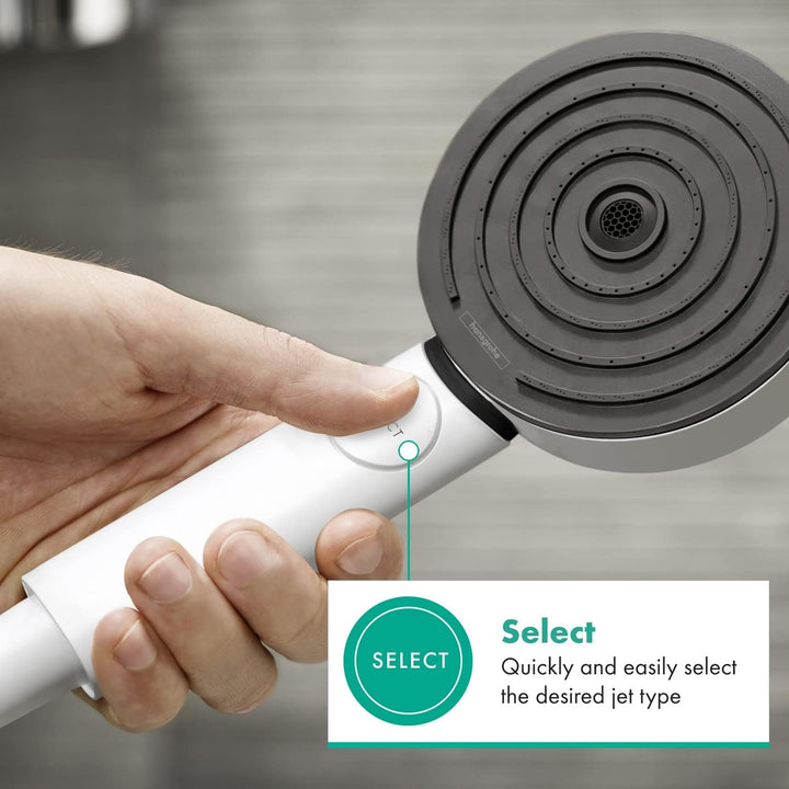 hansgrohe Duschkopf Pulsify Select S, Duschbrause 3 Strahlarten Activation, Antikalk-Funktion, Mattw