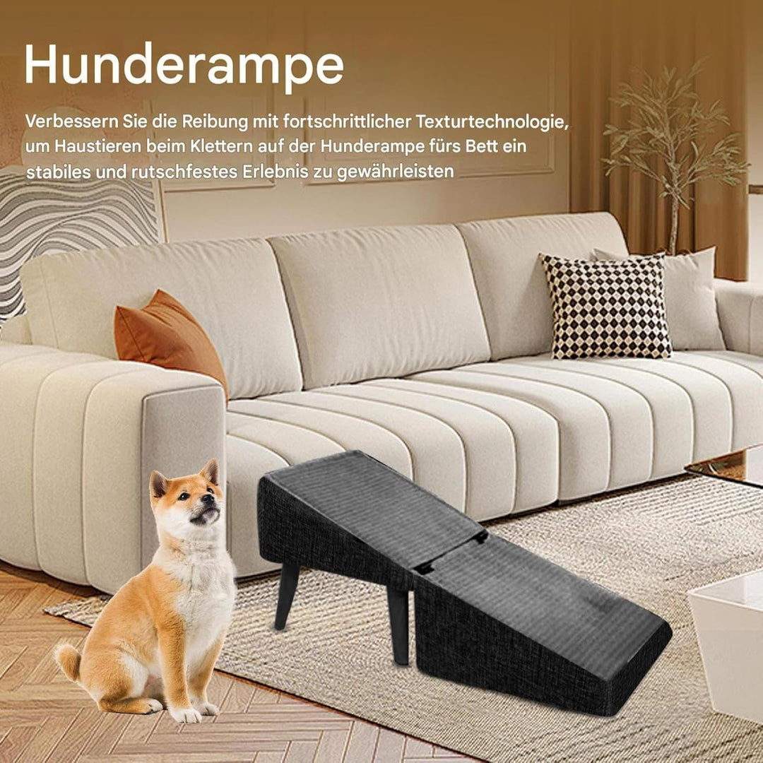 Hunderampe, 30X30X35CM Hunderampe Für Sofa, Faltbare Holztreppe Für Hunde Integriertem Hocker, rutsc