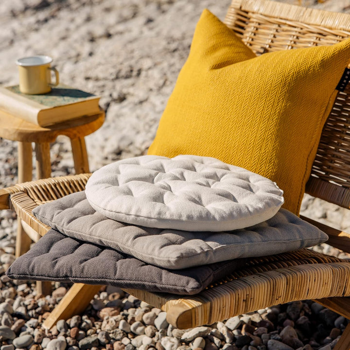 Linum Pepper Elegantes Sitzkissen 40x40 cm, 100% Baumwolle, Maschinenwaschbar, Granitgrau 40x40cm Gr