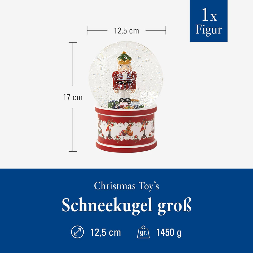 Villeroy & Boch - Christmas Toys, Schneekugel gross, Nussknacker, 13 x 13 x17cm, Porzellan/Glas, Meh