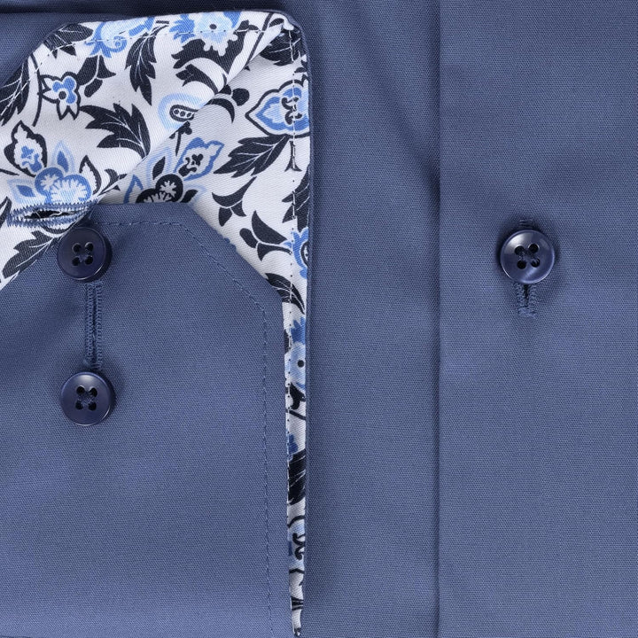 ETERNA Hemd Langarm | Comfort Fit | Bügelfrei, Knitterfrei | 100 % Baumwolle 41 Blau-(17), 41 Blau-(