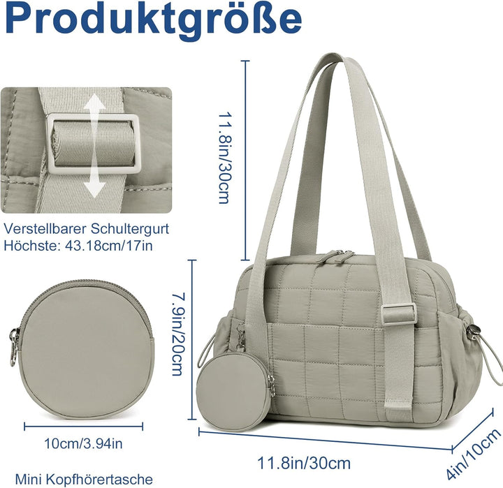 LEDAOU Mini Sporttasche für Damen, Kleiner gepolsterter Turnbeutel mit Nassfach und Münztasche, Leic