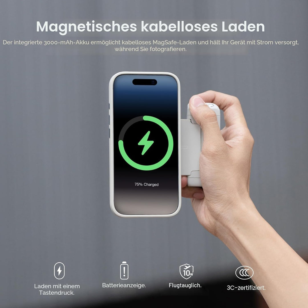 PGYTECH MagCam 2 Smartphone-Griff, 3-in-1 Modular-Kit, Bluetooth-Fernbedienung & Ladegriff & MagSafe