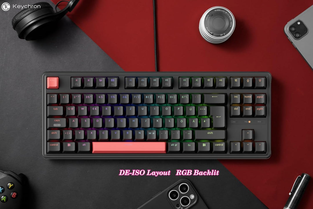 Keychron C3 Pro QMK/VIA Trådbundet Mekaniskt Tangentbord, Programmerbart, TKL-gamingtangentbord 87 T