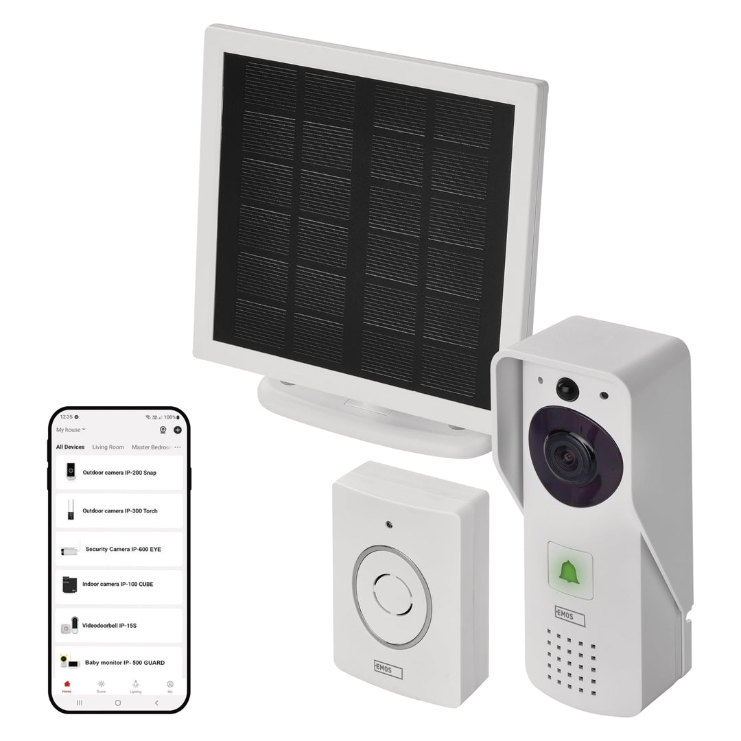 EMOS GoSmart Video-Türklingel IP-09D DC mit WiFi und App, drahtlose Smart Home Videoklingel mit 1080