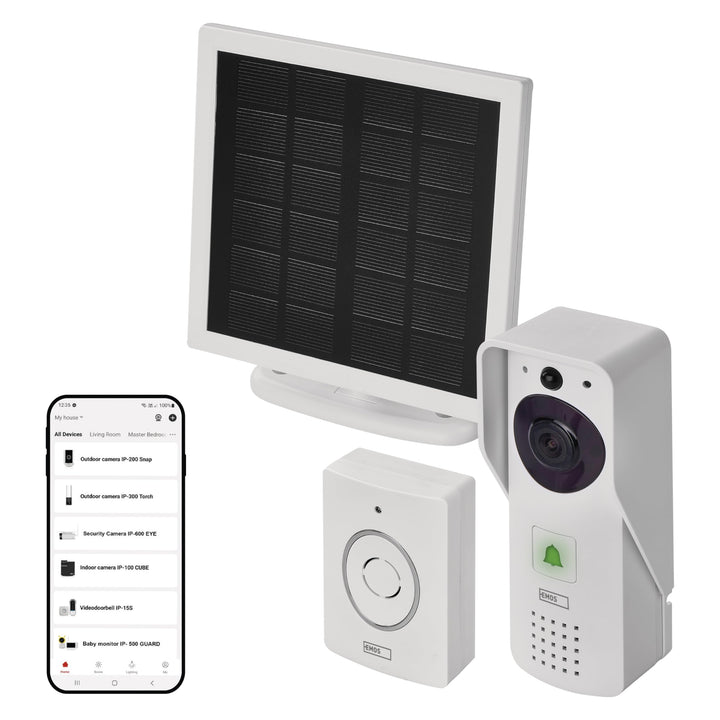 EMOS GoSmart Video-Türklingel IP-09D DC mit WiFi und App, drahtlose Smart Home Videoklingel mit 1080