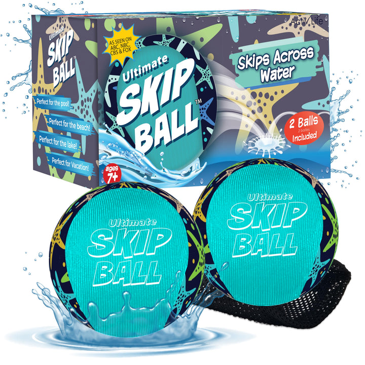 Activ Life Skip Ball Seesternblau – Wasserhüpfball 2er-Set für Kinder & Erwachsene – Outdoor Strands