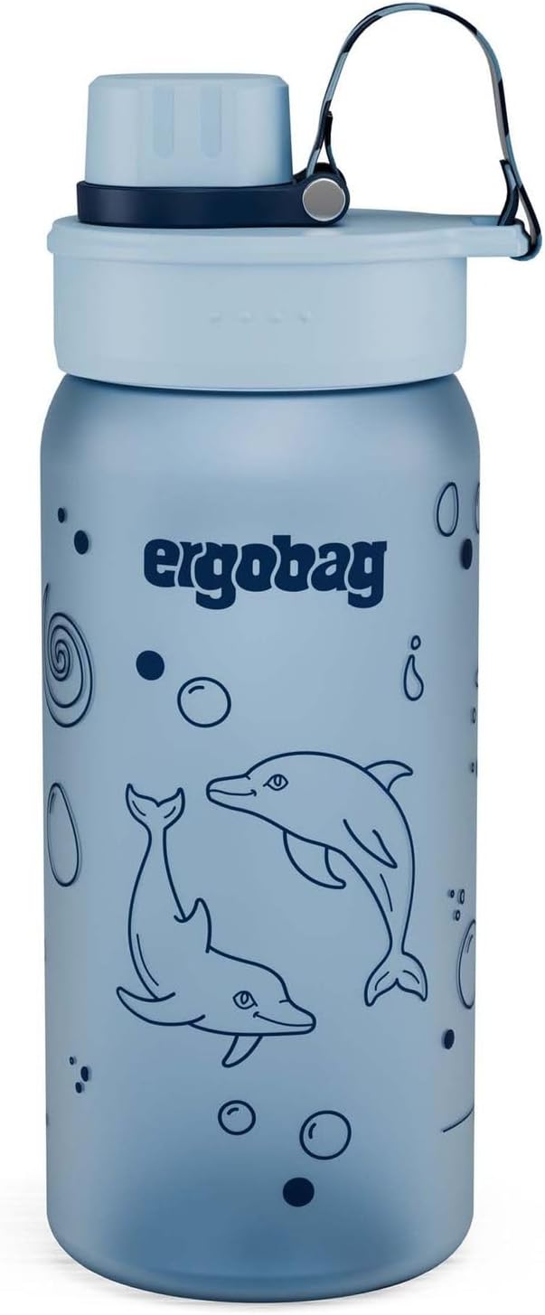 ergobag Motiv, BPA-frei 550 ml, auslaufsicher und Kohlensäure geeignet, spülmaschinengeeignet Delfin