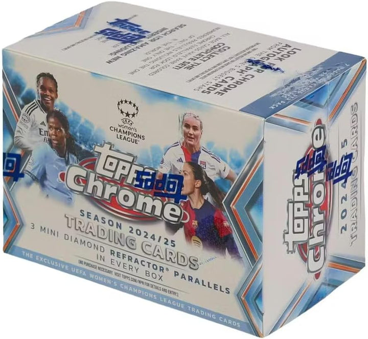 2024/25 Topps Chrome UEFA Damen Champions League Soccer Blaster Sammelkarte 7er-Pack Blaster-Box (3