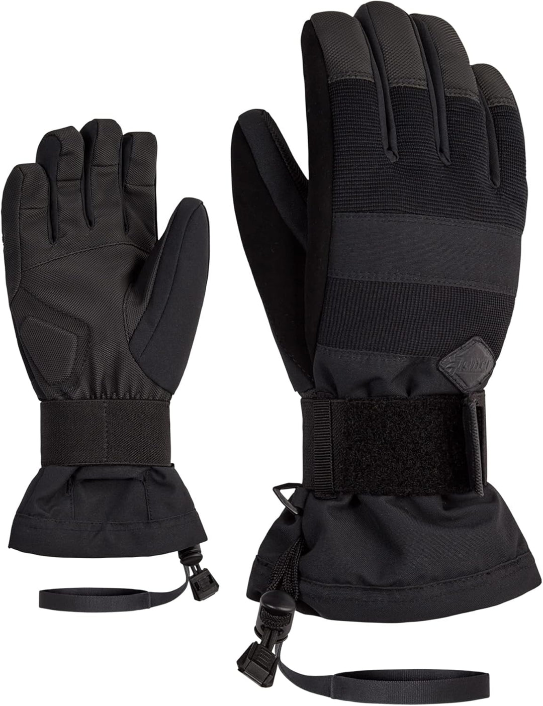 Ziener Kinder Manu Snowboard-Handschuhe/Wintersport | wasserdicht, atmungsaktiv Protektor M Schwarz,