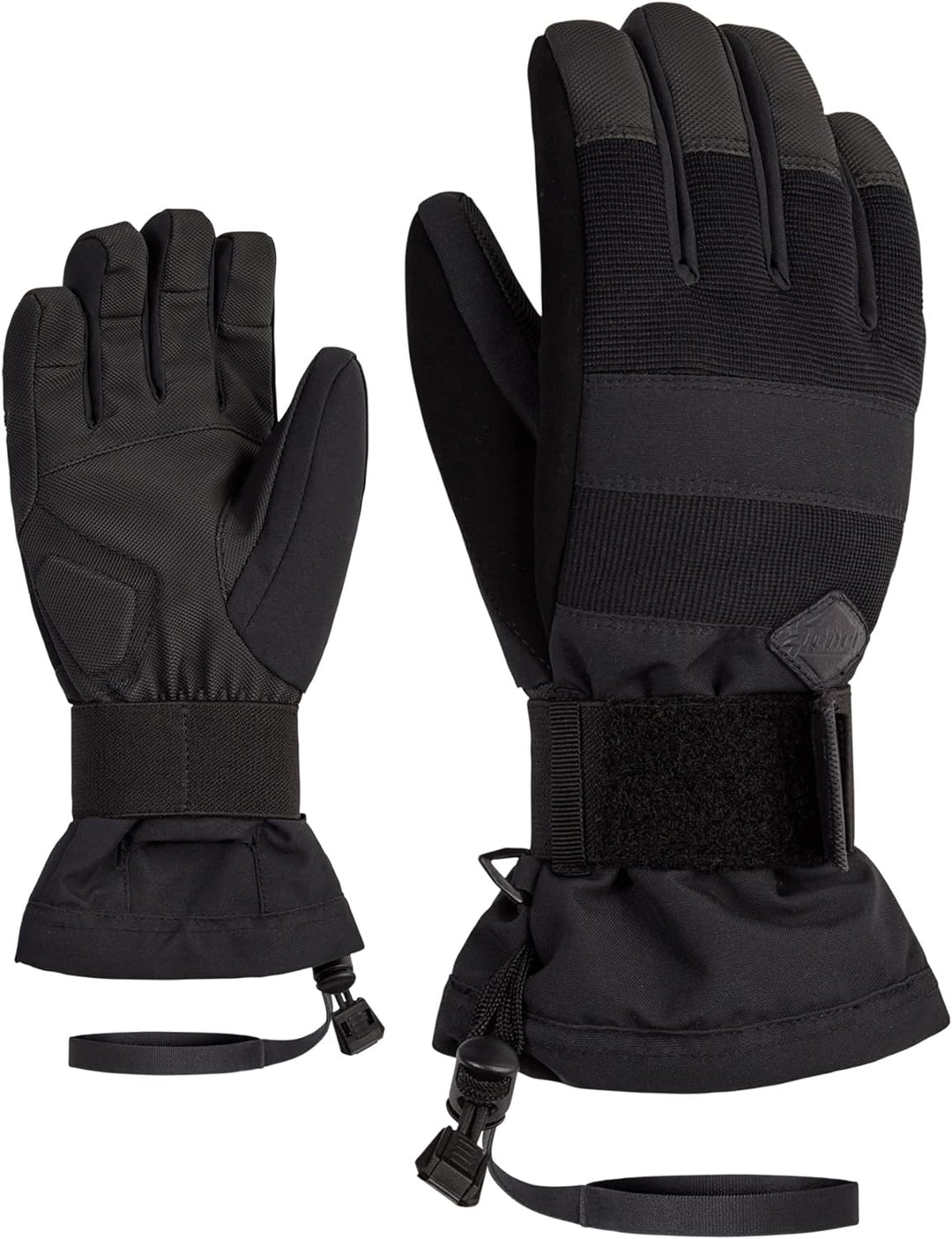 Ziener Kinder Manu Snowboard-Handschuhe/Wintersport | wasserdicht, atmungsaktiv Protektor XL Schwarz
