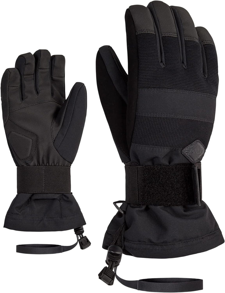 Ziener Kinder Manu Snowboard-Handschuhe/Wintersport | wasserdicht, atmungsaktiv Protektor XL Schwarz