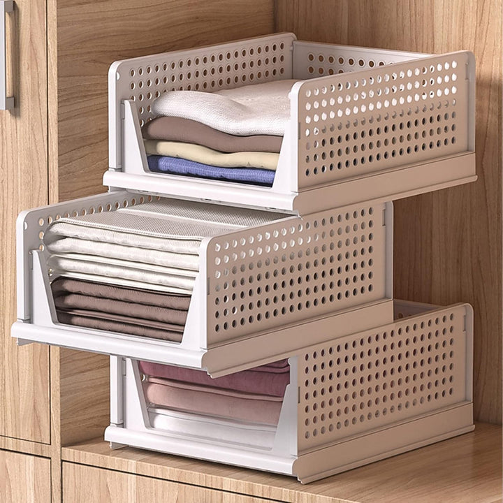 Kleiderschrank-Schubladenboxen, stapelbarer Kleiderschrank-Organizer, faltbare Aufbewahrungsboxen fü