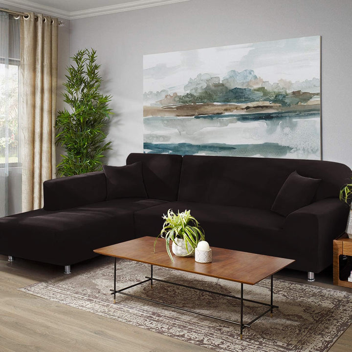 ShowyLive Sofa Überzug Couch Überzug 2er Set für Ecksofa L-Form Sofabezug 3 Sitzer+3 Sitzer, mit 2 S