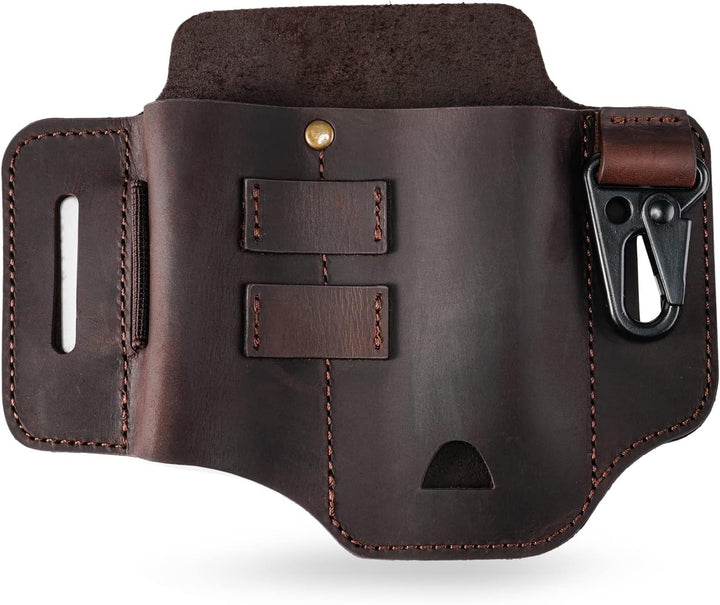 VIPERADE PJ35 EDC Lederscheide Multitool Scheide mit 3 Taschen, Werkzeuge Holster Messer Gürtelschei