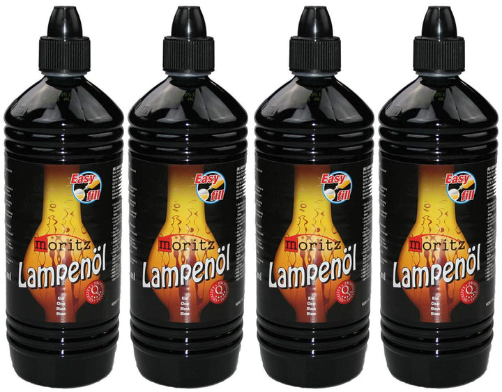 4 Liter Moritz Lampenöl für Öllampen Bambusfackeln Gartenfackel und Wandfackeln, 4 Liter