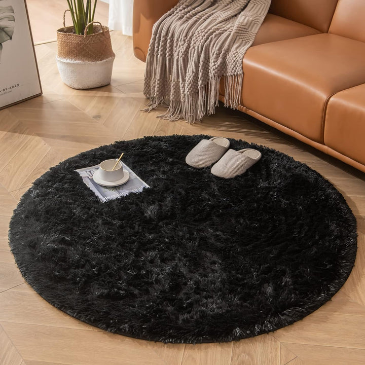CHOSHOME Runden Teppiche Rund 150CM Weich Gross rutschfest Waschbar Teppich Wohnzimmer Hochflor Tepp