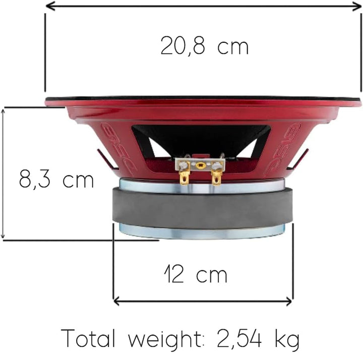 KIT Set FÜR DS 18 PRO-X8.4BM 1 Mitteltöner 20 cm 200 mm 8" Durchmesser, 275 Watt rms und 550 Watt ma