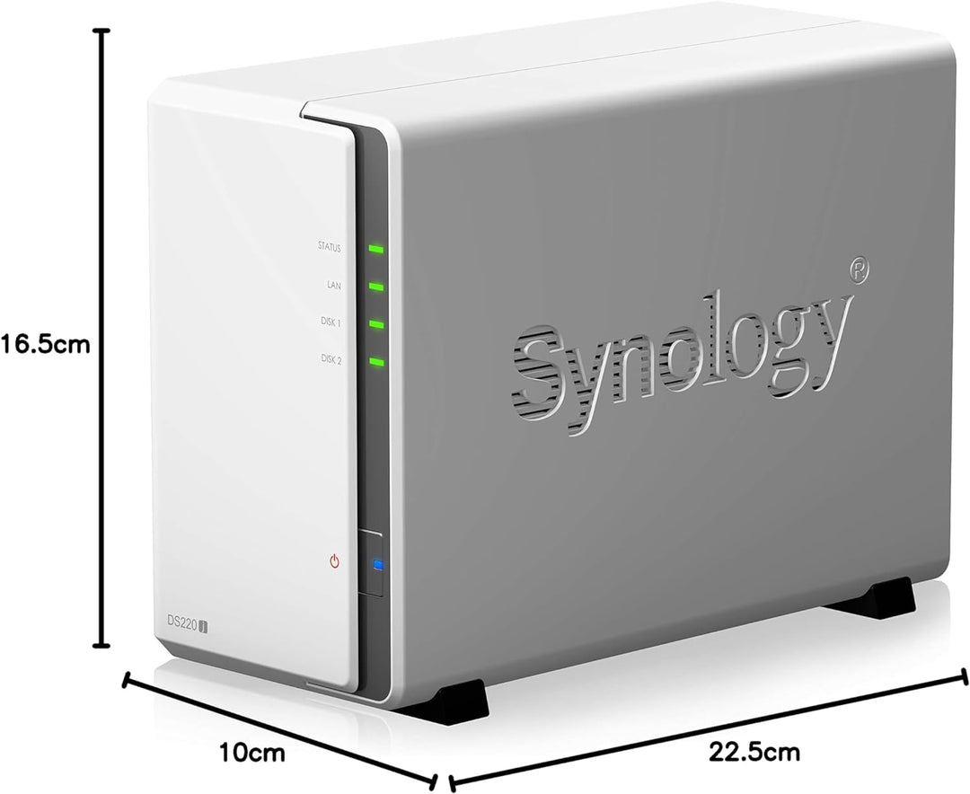 Synology DS220j 8 TB 2 Bay Desktop NAS-Lösung | Installiert mit 2 x 4 TB Seagate IronWolf-Laufwerken