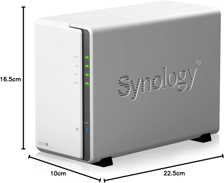 Synology DS220j 8 TB 2 Bay Desktop NAS-Lösung | Installiert mit 2 x 4 TB Seagate IronWolf-Laufwerken