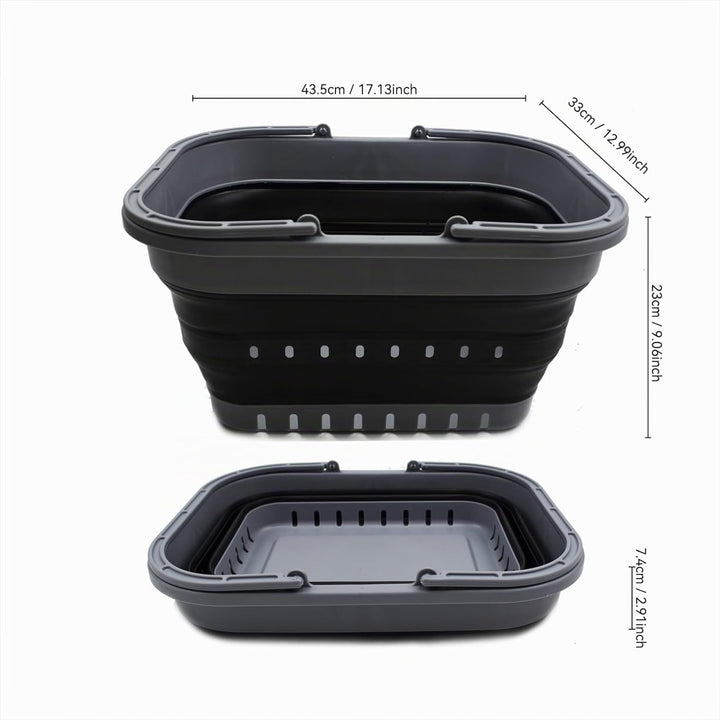 SAMMART 19L Collapsible Tub with Handle - Portable Outdoor Picnic Basket/Crater - Foldable Shopping
