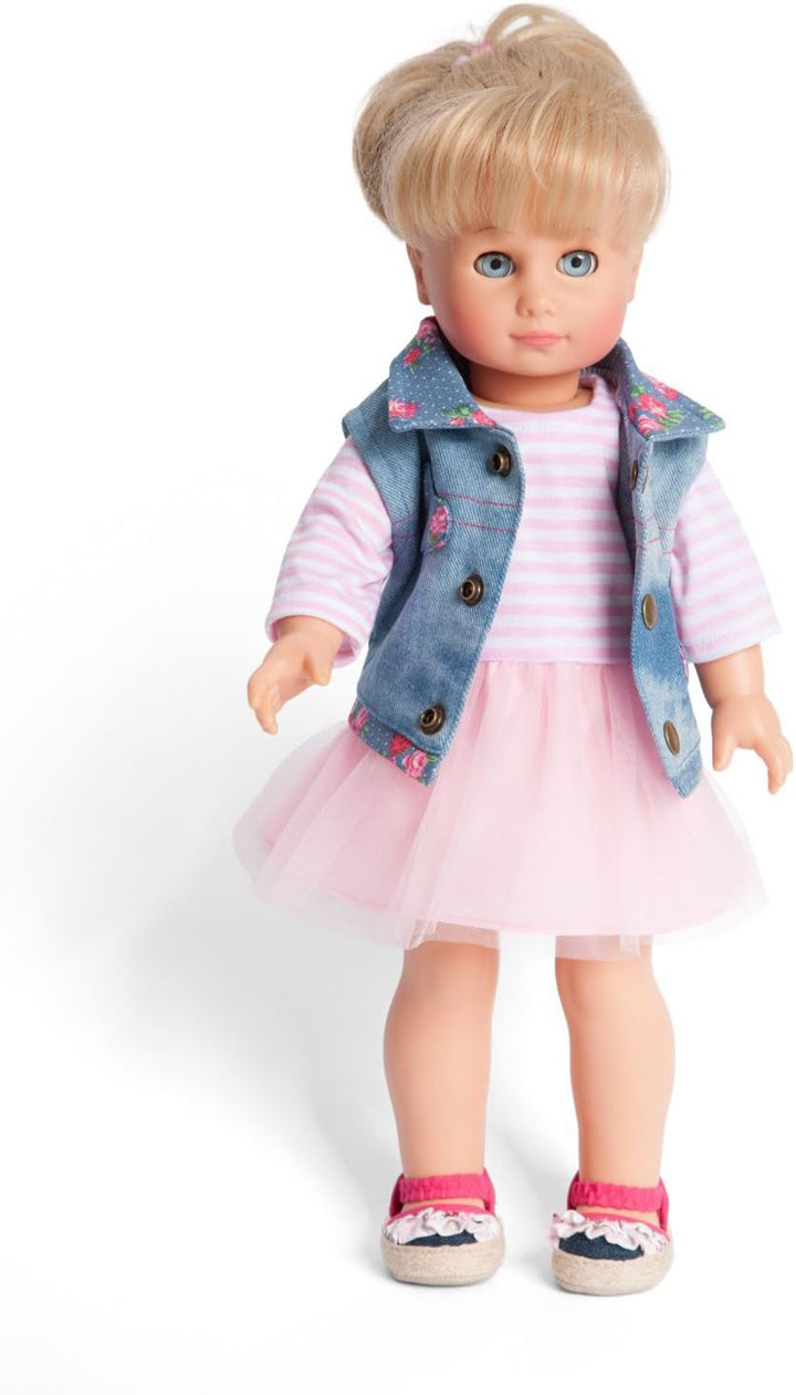 Heless 2550 - Bekleidungs-Set für Puppen, 2 teilig mit Tüllkleid und Jeansweste, Grösse 35 - 45 cm T