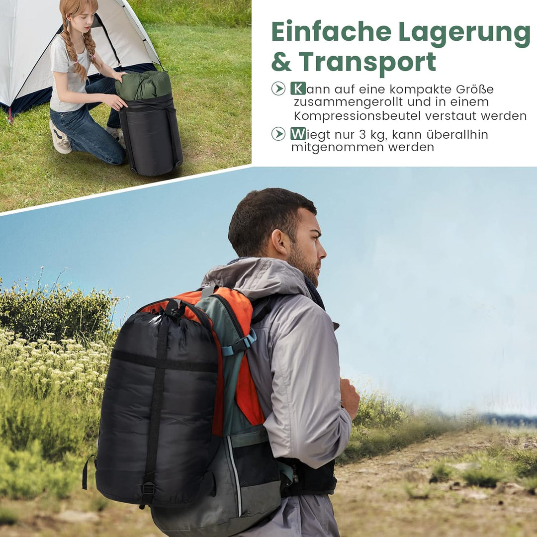 GOPLUS Schlafsack Deckenschlafsack Hüttenschlafsack Doppelschlafsack Reiseschlafsack Trekkingschlafs
