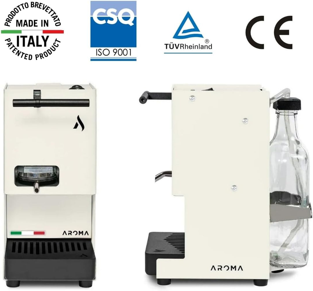 Aroma E.GO Kaffeepadmaschine für ESE-Pads 44 mm (weiss), Weiss