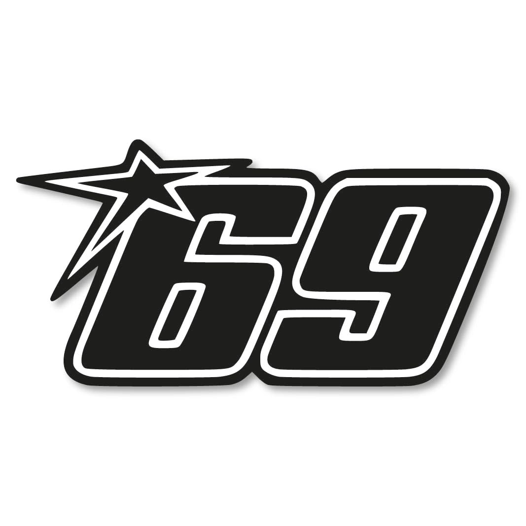 Startnummer 69 Aufkleber 6 Grössen 21 Farben Hayden sixtynine Sticker Racing Bike XXXL-120x58cm 91-G