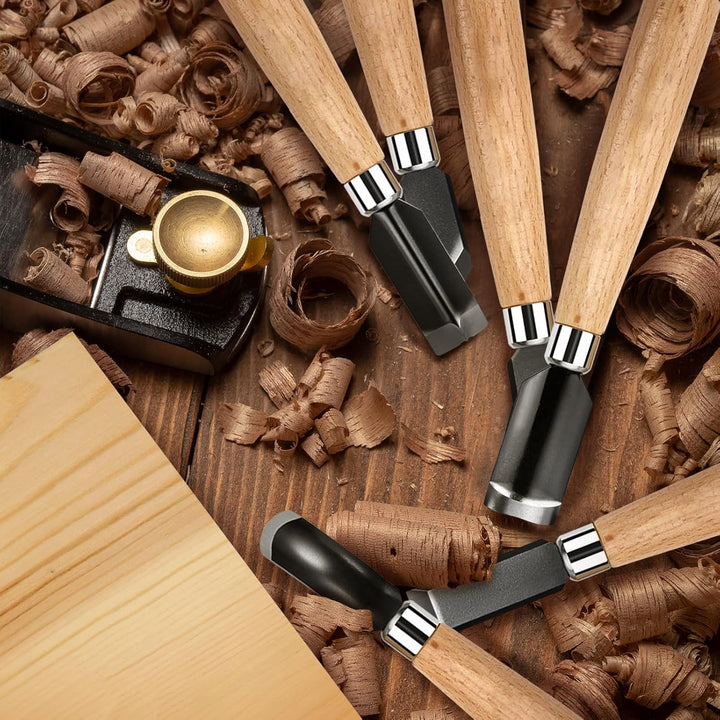 Stechbeitel Set für Holz 6tlg Schnitzwerkzeug für Holz Stemmeisen HolzmeissEl Stecheisen Satz zur Ho