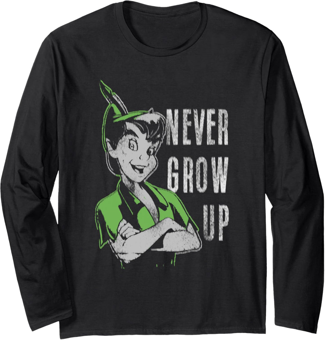 Disney Peter Pan Never Grow Up Vintage Portrait Langarmshirt