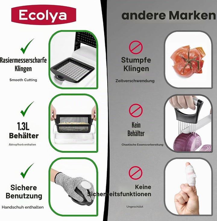 25 in 1 Multifunktionaler Zwiebelschneider Dicer, Spiralizer für Gemüse, Mandoline Hobel, Salat Food