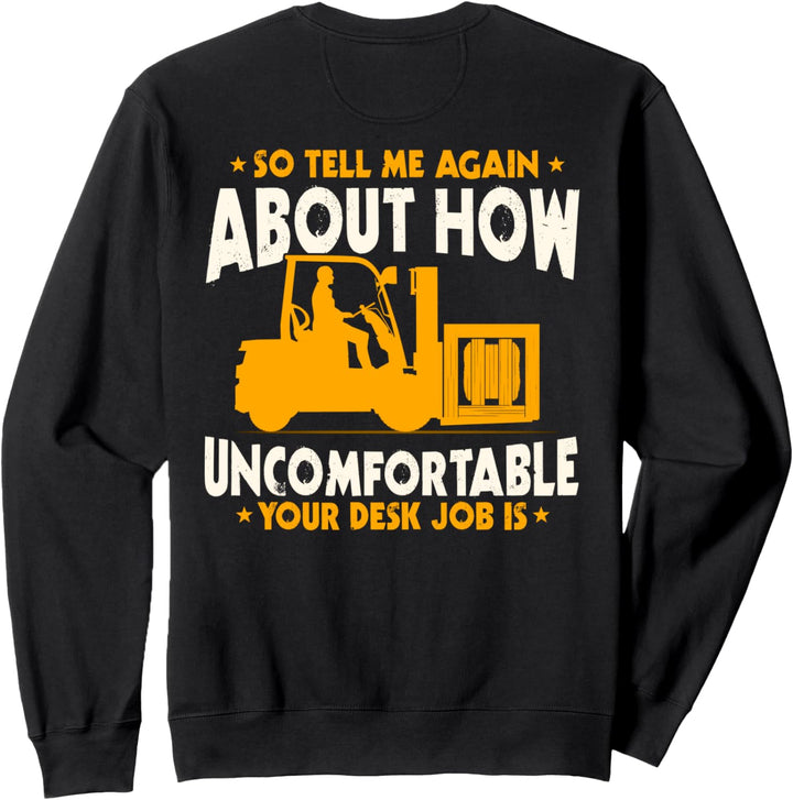 Gabelstaplerfahrer-Design auf der Rückseite der Kleidung Sweatshirt