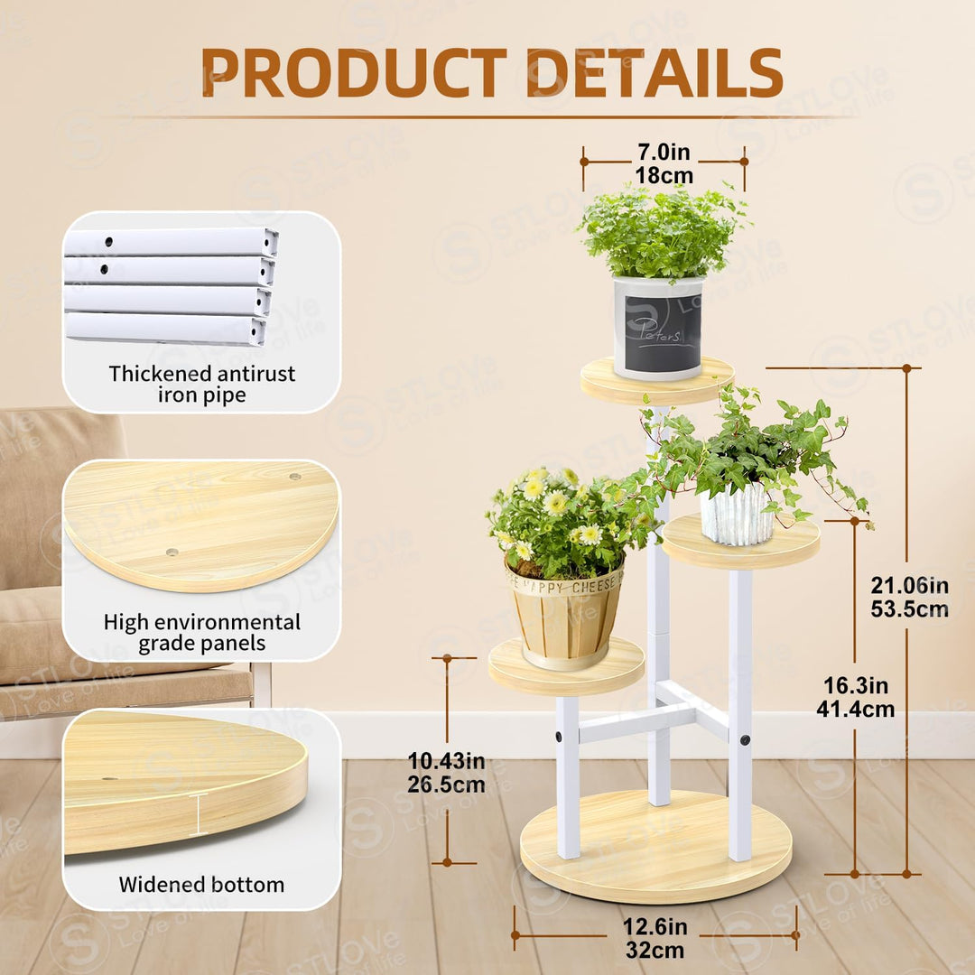 Pflanzenregal, STLOVe® Blumenständer, 3 Etagen Blumenregal, Pflanzenständer, Blumentreppe für Zimmer