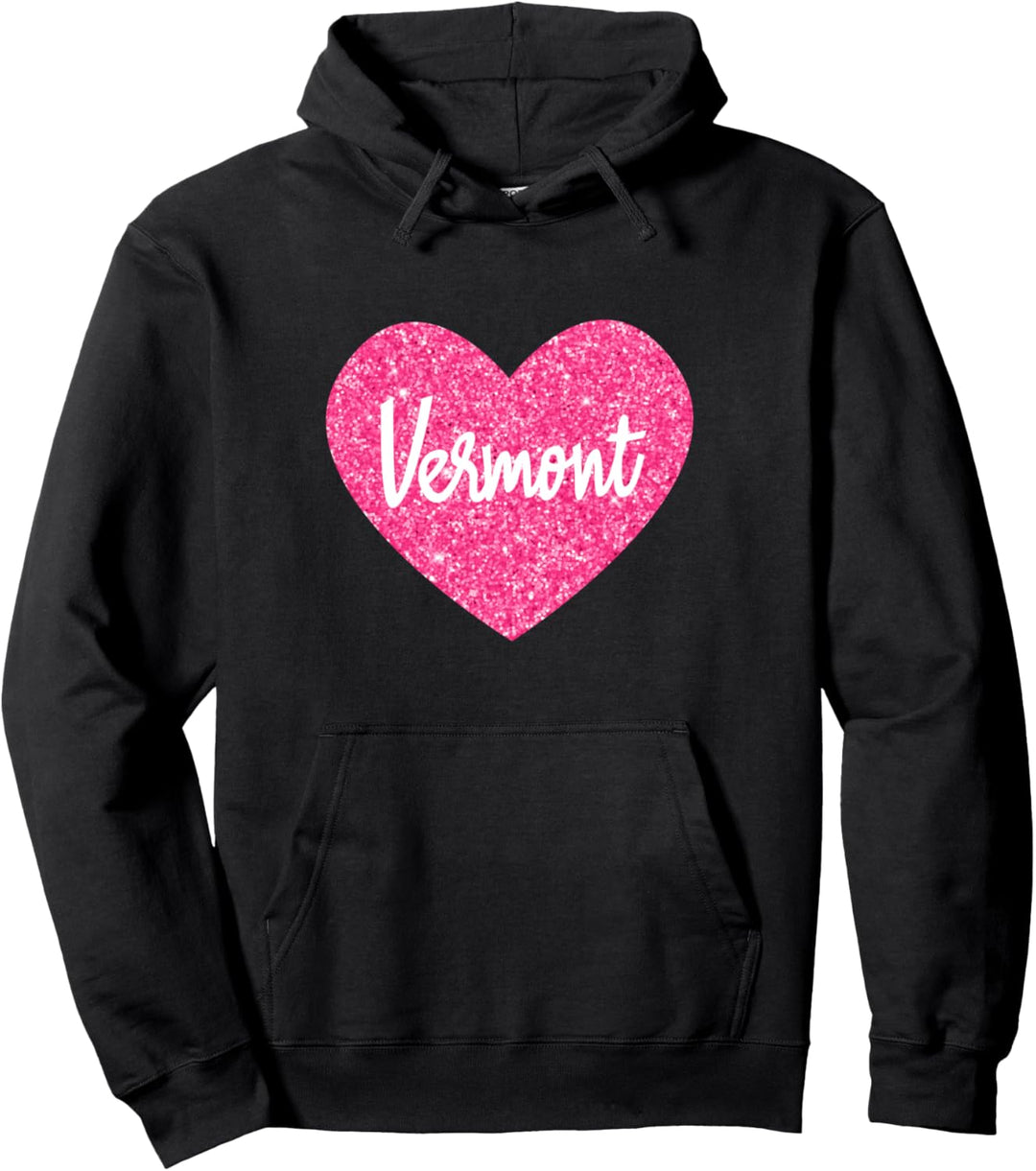 "I Love Vermont" Rosa Herz Geschenk für Frauen Pullover Hoodie