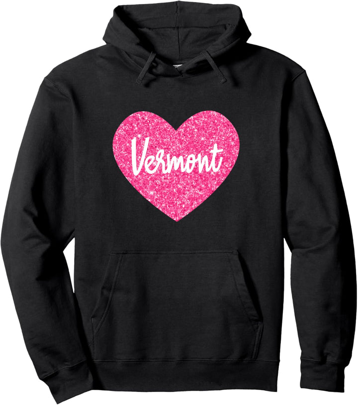 "I Love Vermont" Rosa Herz Geschenk für Frauen Pullover Hoodie