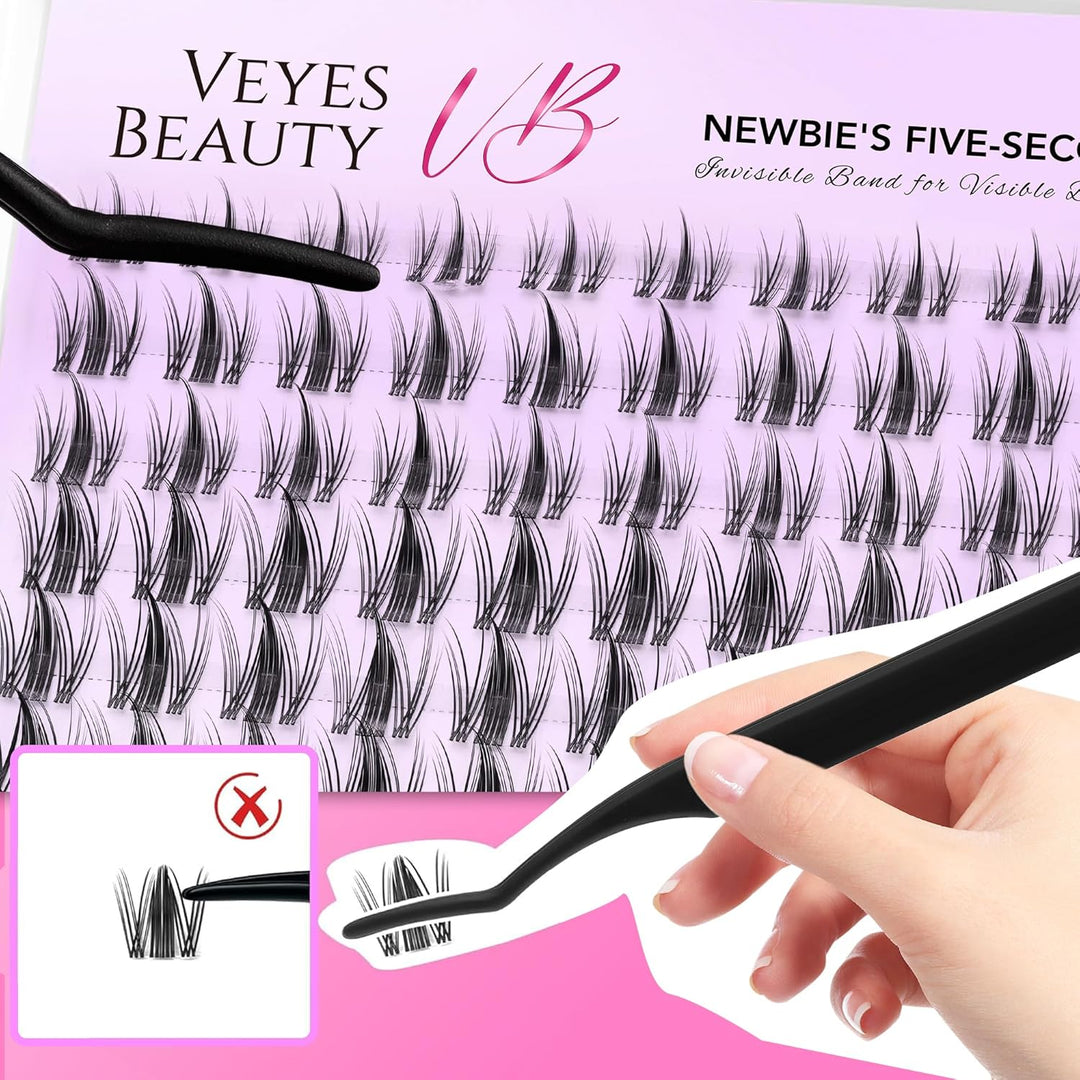 VEYESBEAUTY Wimpern Extensions 5-Sekunden-Wimperncluster Cluster Lashes Fake Lashes Wimpernverlänger