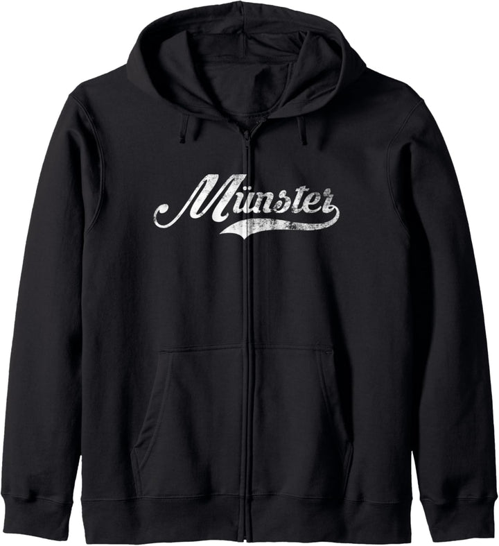 Münster Stadt Vintage Design - Cool Old School Kapuzenjacke