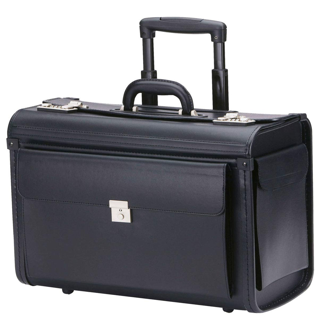 Laptop Trolley Koffer Pilotenkoffer Aktenkoffer Kunstleder 48 cm Schwarz Bowatex