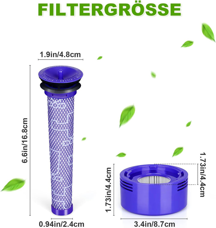 Ersatzfilter für Dyson-V7 V8, KNOWOM Ersatzfilter für Dyson, V8, V7, Tier, Absolute Motorhead, 3 HEP