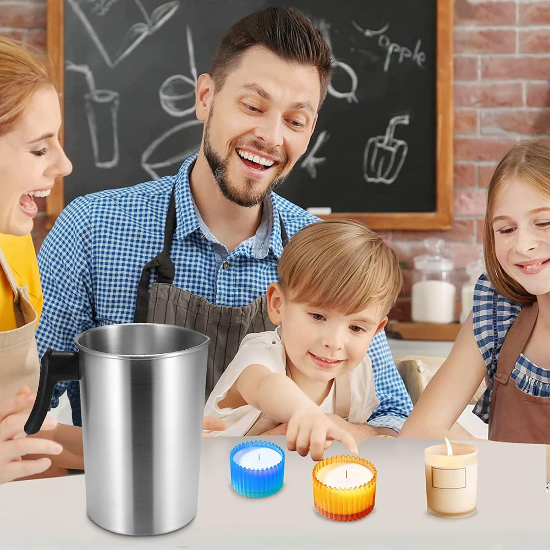 Edelstahl Kerzenschmelztopf, 2.6L Kochtopf für Kerzen Wachs Mit Hitzebeständigem Griff, Giesstopf zu