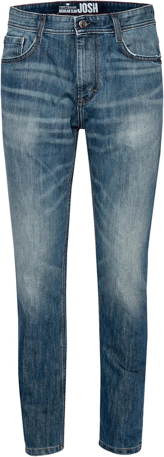 TOM TAILOR Herren Tunica Hemd aus Leinen 1007860 28W / 30L Mid Stone Wash Denim 1052, 28W / 30L Mid